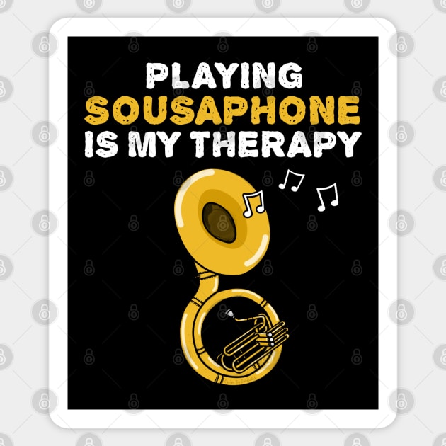 Playing Sousaphone Is My Therapy, Brass Musician Funny Sticker by doodlerob